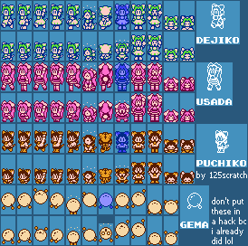 Dejiko, Rabi-en-Rose, Puchiko, and Gema (Super Mario Bros. 2 NES-Style)