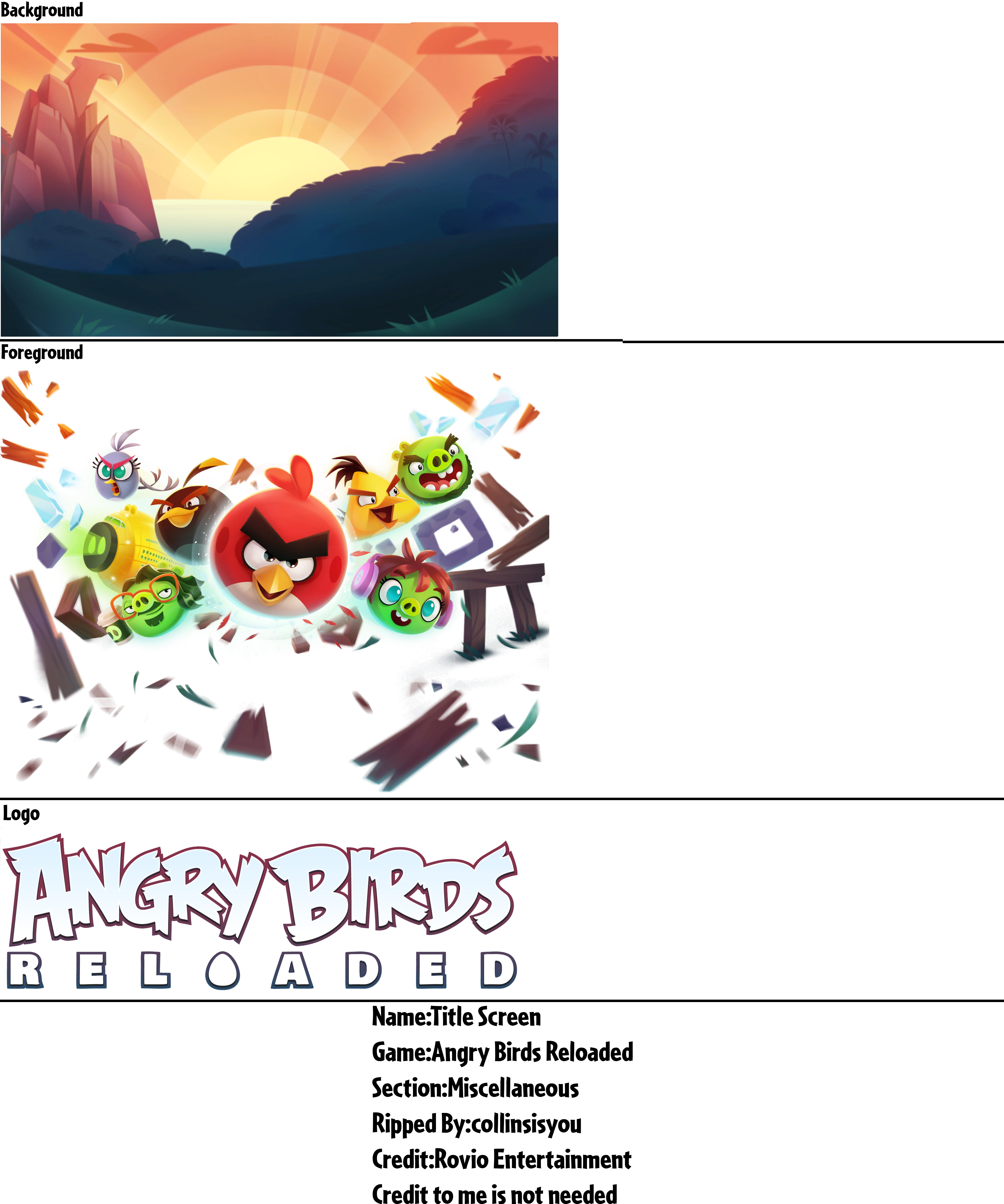 Angry Birds Reloaded - Title Screen