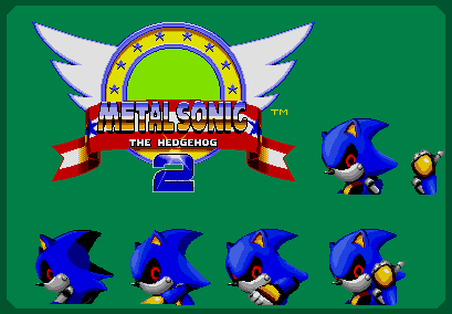 Metal Sonic in Sonic 2 (Hack) - Title Screen