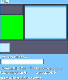 Pokémon Black / White - Pokémart Screen Rip