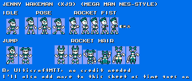 Jenny Wakeman/XJ9 (Mega Man NES-Style)