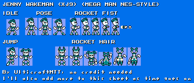 Nickelodeon Customs - Jenny Wakeman/XJ9 (Mega Man NES-Style)