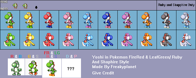 Yoshi Customs - Yoshi (Pokémon GBA-Style)