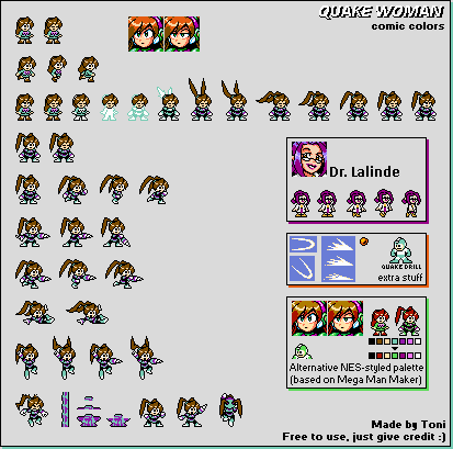 Quake Woman and Dr. Lalinde (NES-Style)