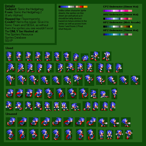 Sonic the Hedgehog 2 (Prototypes) - Sonic the Hedgehog (Earliest Alphas)