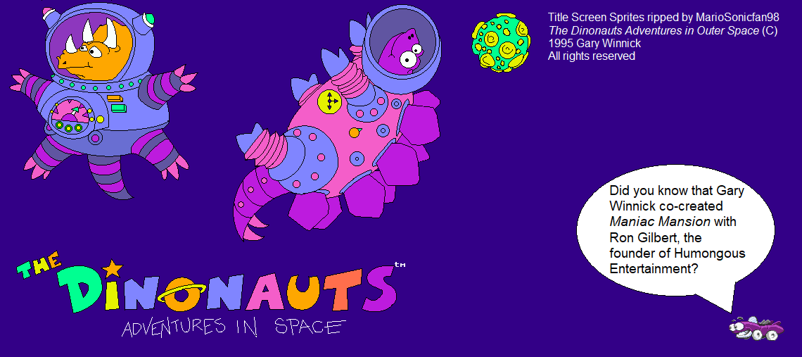 The Dinonauts Adventures In Space - Title Screen