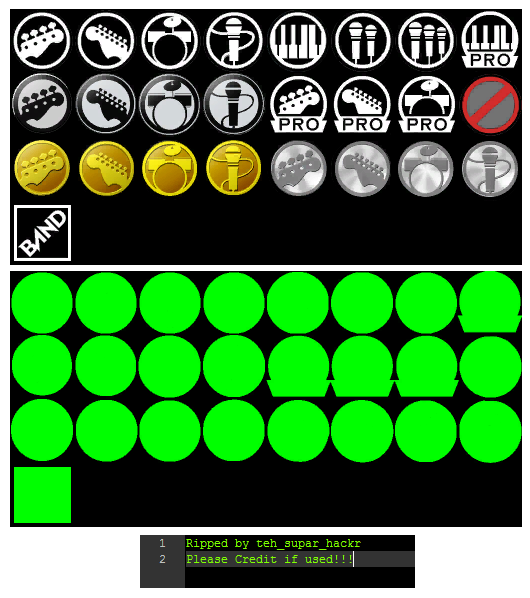 Rock Band 3 - Instrument Icons