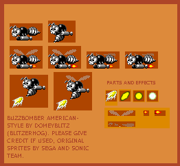 Sonic the Hedgehog Customs - Buzzbomber (American Design, Genesis-Style)