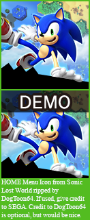 Sonic Lost World - HOME Menu Icon