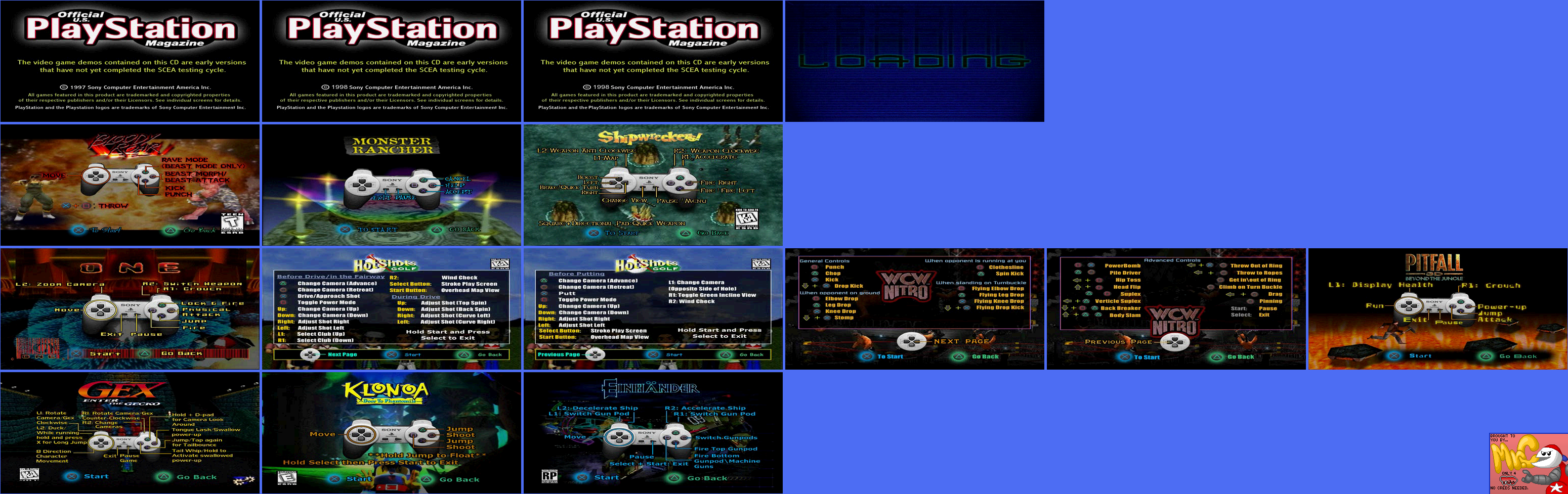 Official U.S. PlayStation Magazine Demo Discs (USA) - Controls Screens (06-08)