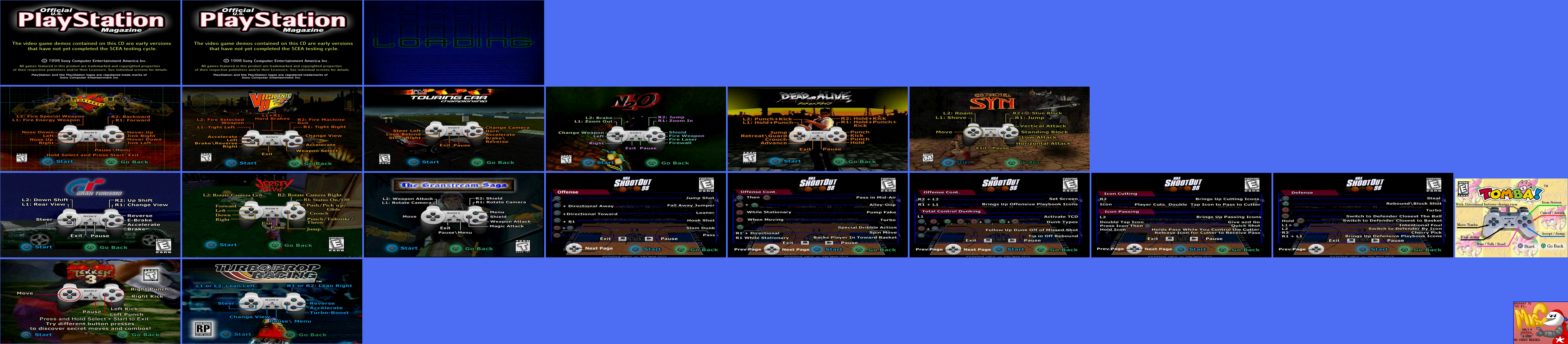 Official U.S. PlayStation Magazine Demo Discs (USA) - Controls Screens (09-11)