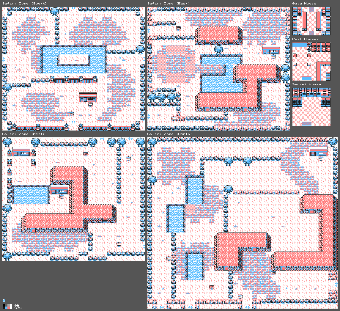 pokemon yellow safari zone items map