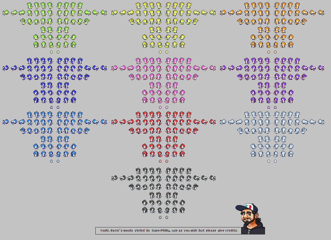 Yoshi Customs - Yoshi (Wario's Woods-Style)