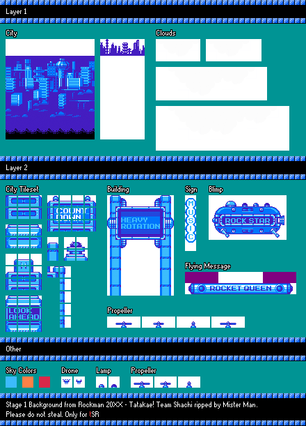 Rockman 20XX - Tatakae! Team Shachi / Mega Man 20XX - Go! Team Shachi! - Stage 1 Background