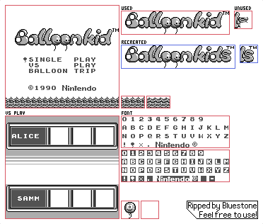 Balloon Kid - Menus & Font (English)