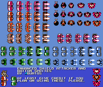 Mega Man Customs - Shield Attackers & Battons (NES, Enhanced)