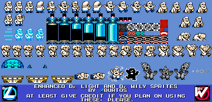 Mega Man Customs - Dr. Light and Dr. Wily (NES, Enhanced)