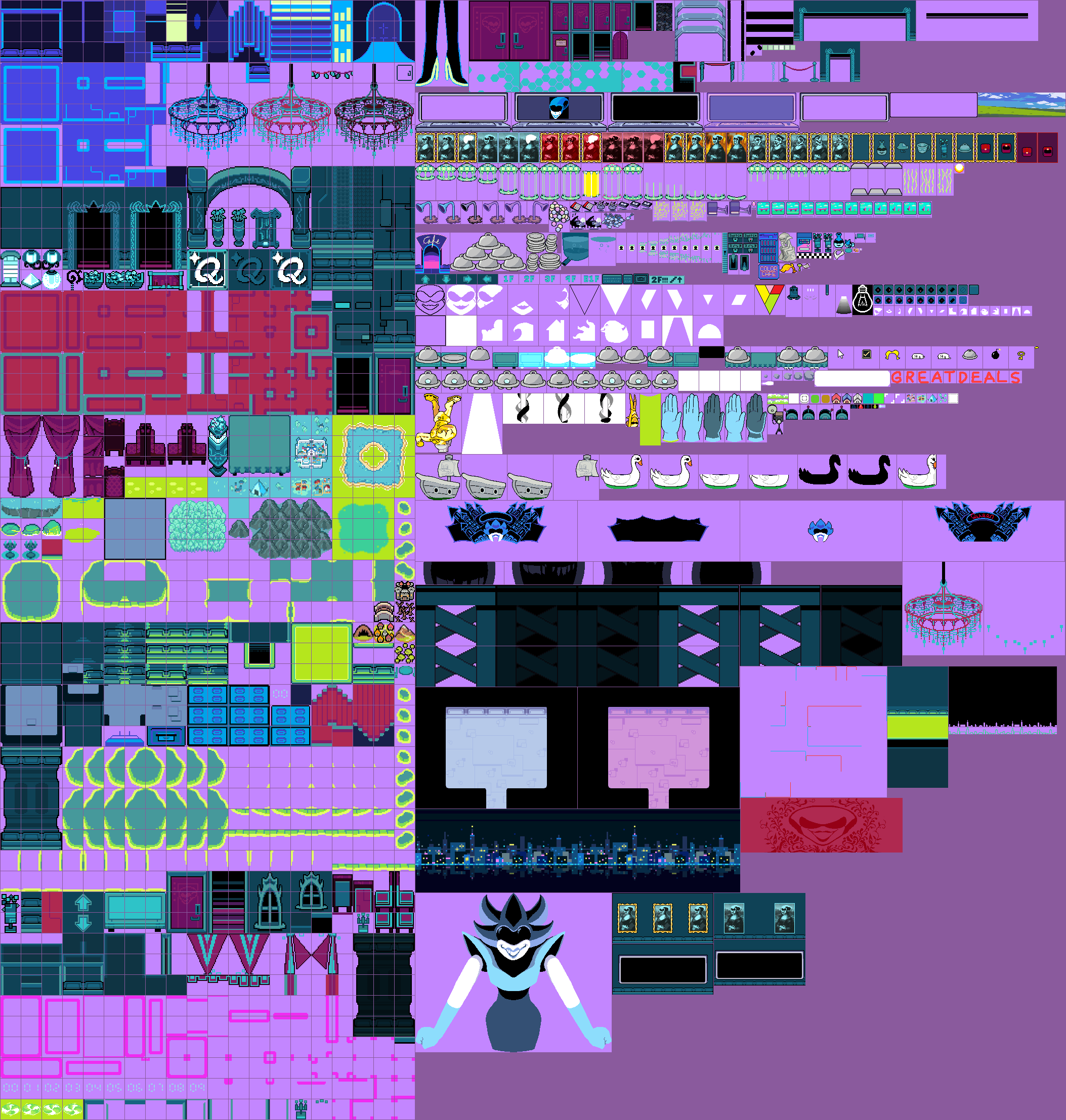 The Spriters Resource - Full Sheet View - Deltarune - Mansion