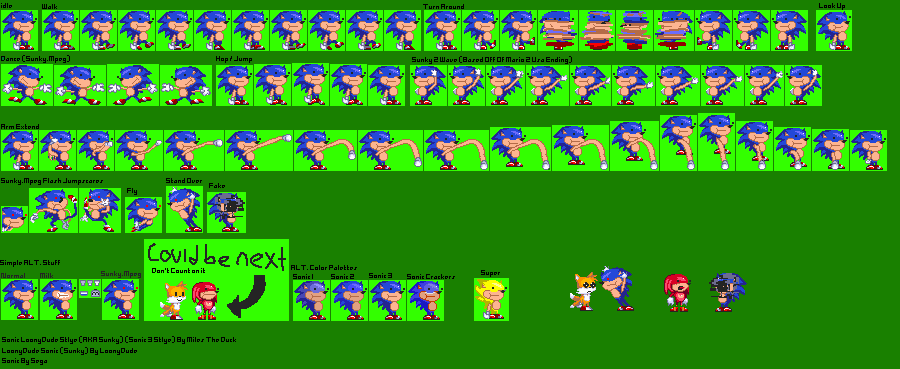 Sonic the Hedgehog Customs - Sonic (LoonyDude, Sonic 3-Style)