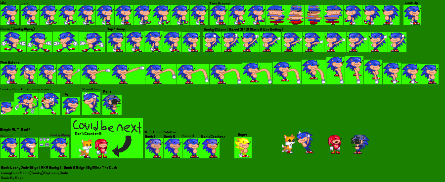 Custom / Edited - Sonic the Hedgehog Customs - Sonic (LoonyDude, Sonic  3-Style) - The Spriters Resource