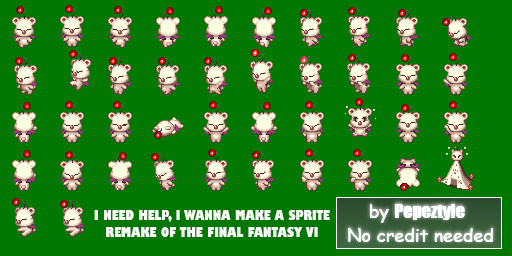 The Spriters Resource - Full Sheet View - Final Fantasy 6 Customs - Mog