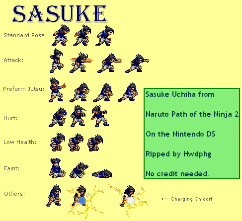 Naruto: Path of the Ninja 2. Characters (Battle) - Sasuke. 