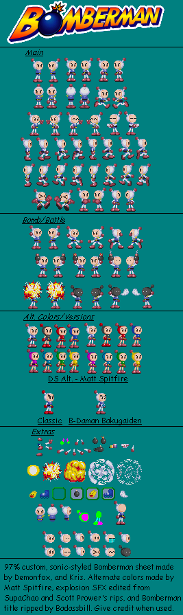 bomberman fantasy race sprite work