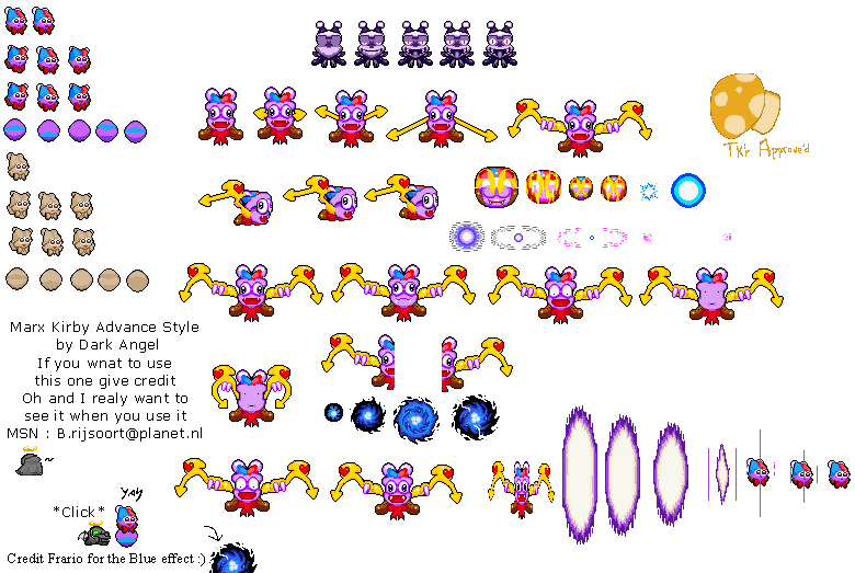 Custom / Edited - Kirby Customs - Marx (Kirby Advance-Style) - The Spriters Resource