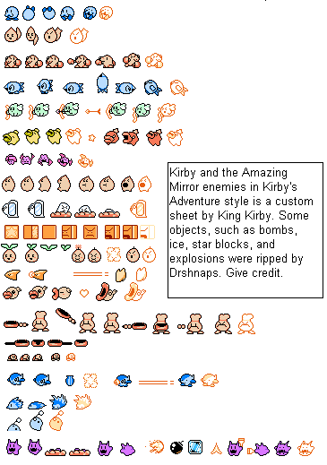 Kirby Customs - Enemies (Amazing Mirror, Kirby's Adventure-Style)
