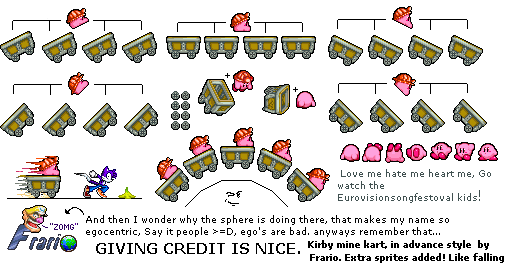 Kirby Customs - Mine Cart Kirby (Kirby Advance-Style)