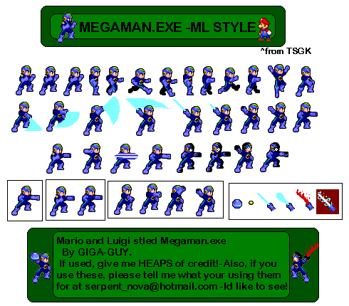 Mega Man Battle Network Customs - MegaMan (Mario & Luigi: Superstar Saga-Style)