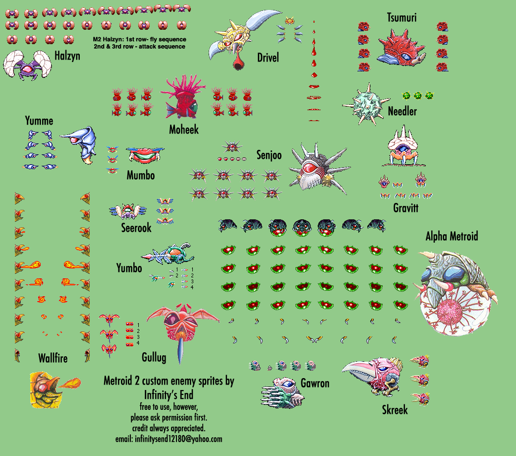 Metroid Customs - Metroid 2 Enemies