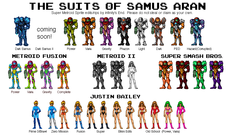 Samus Suits (Super Metroid-Style)