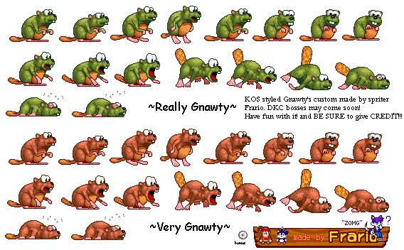 Donkey Kong Customs - Very Gnawty & Really Gnawty (Donkey Kong: King of Swing-Style)