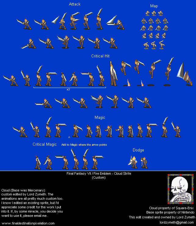 Final Fantasy 7 Customs - Cloud (Fire Emblem GBA-Style)