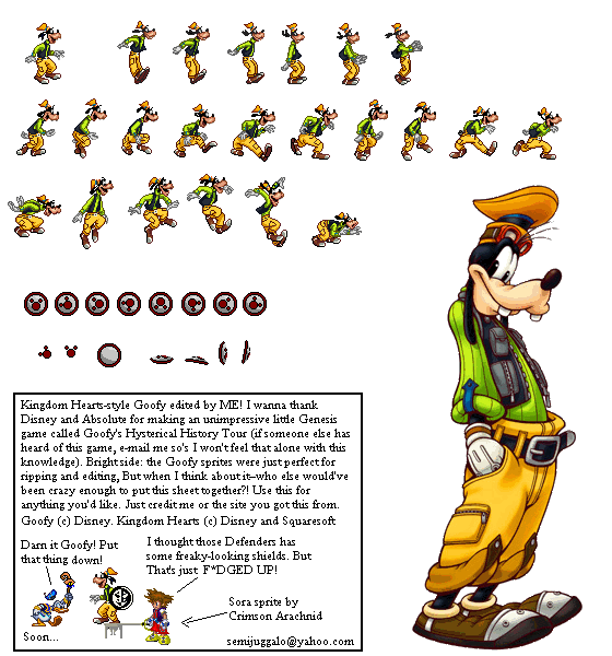 The Spriters Resource - Full Sheet View - Kingdom Hearts Customs - Goofy