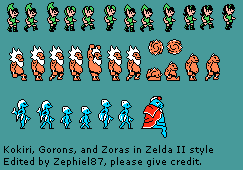 Ocarina of Time Characters (Zelda 2-Style)