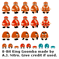 Paper Mario Customs - King Goomba / Goomboss (SMB1 NES-Style)