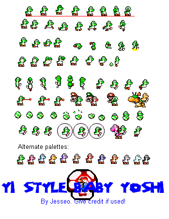 Yoshi Customs - Baby Yoshi (Yoshi's Island-Style)