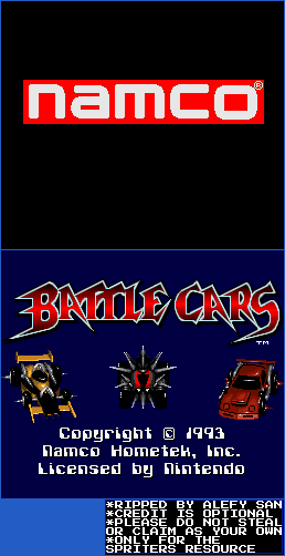 Battle Cars - Namco Logo & Title Screen