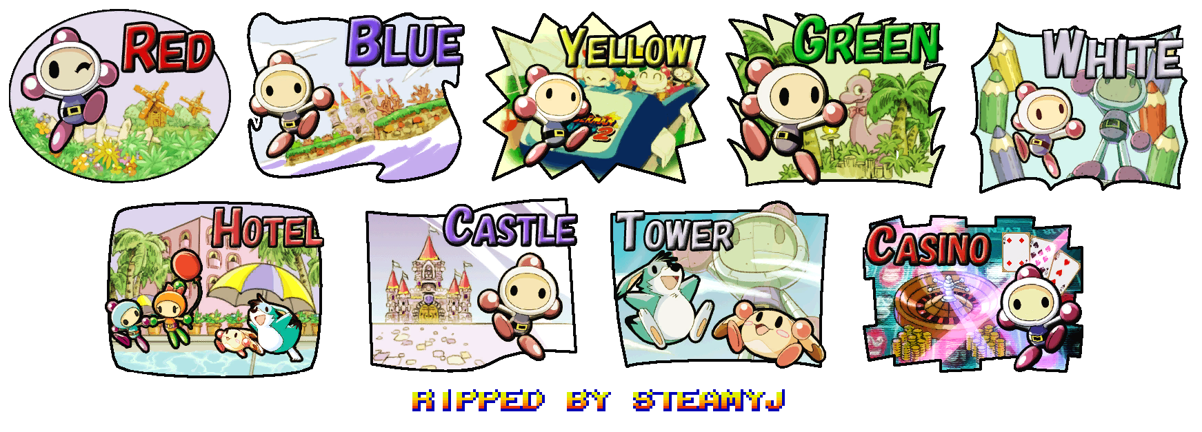 Bomberman Land 2 - Area Icons