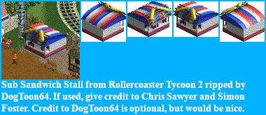 RollerCoaster Tycoon 2 - Sub Sandwhich Stall