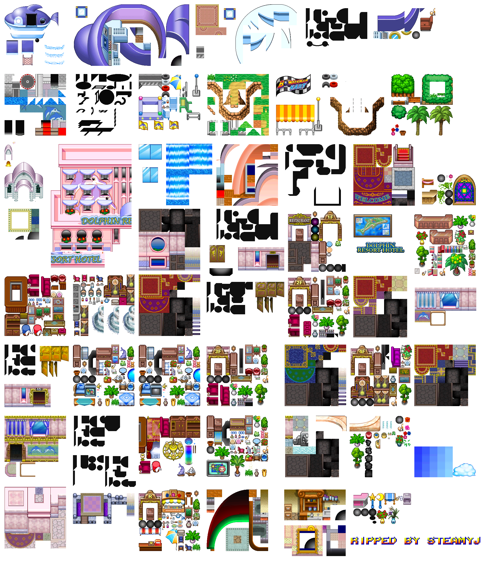 Bomberman Land 2 - Dolphin Hotel Tiles