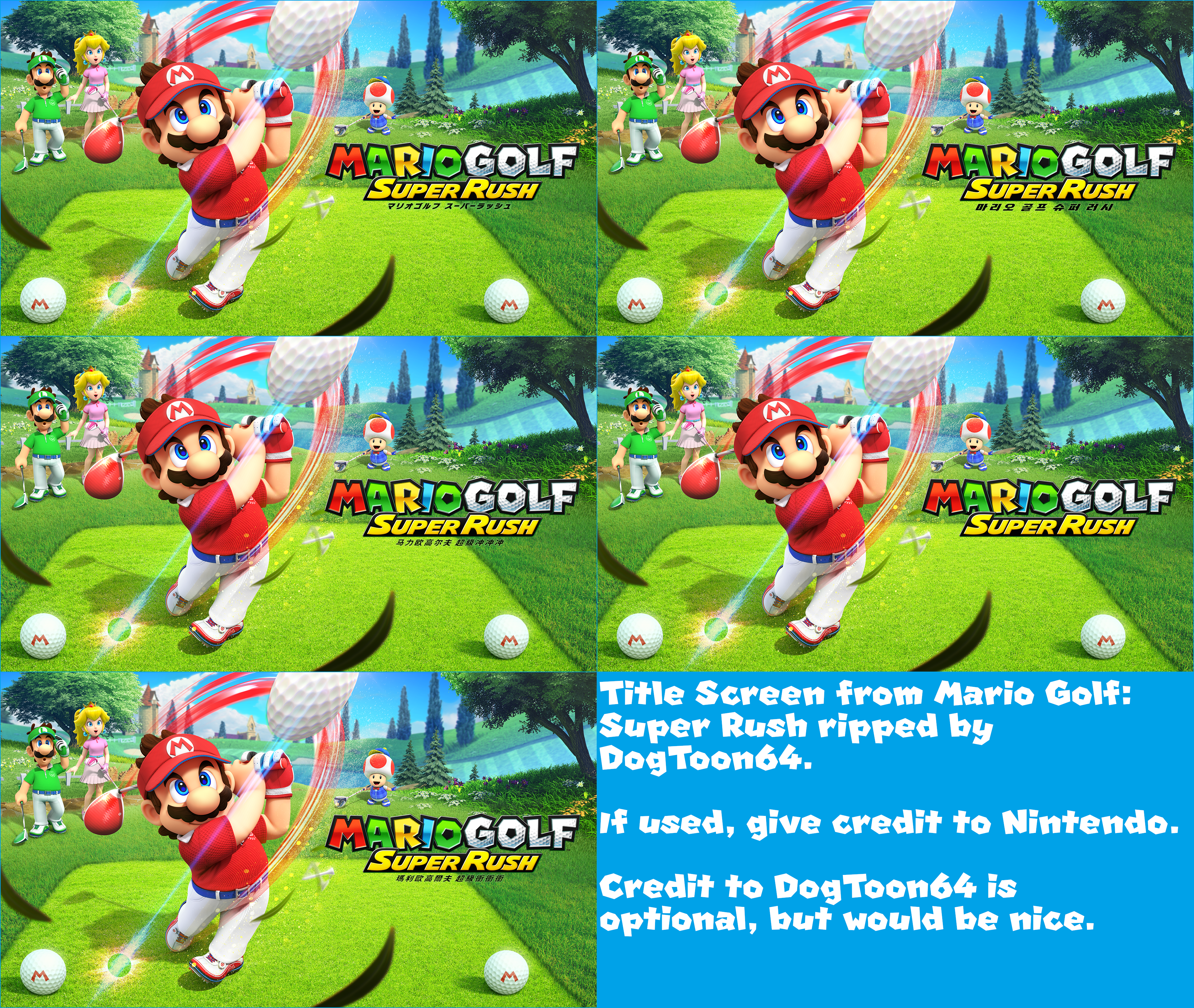 Mario Golf: Super Rush - Title Screen