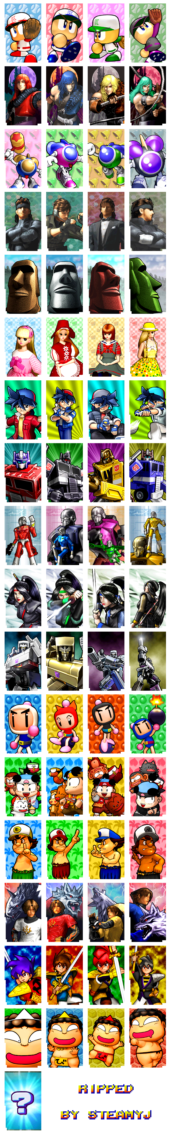 DreamMix TV World Fighters (JPN) - Character Select Portraits