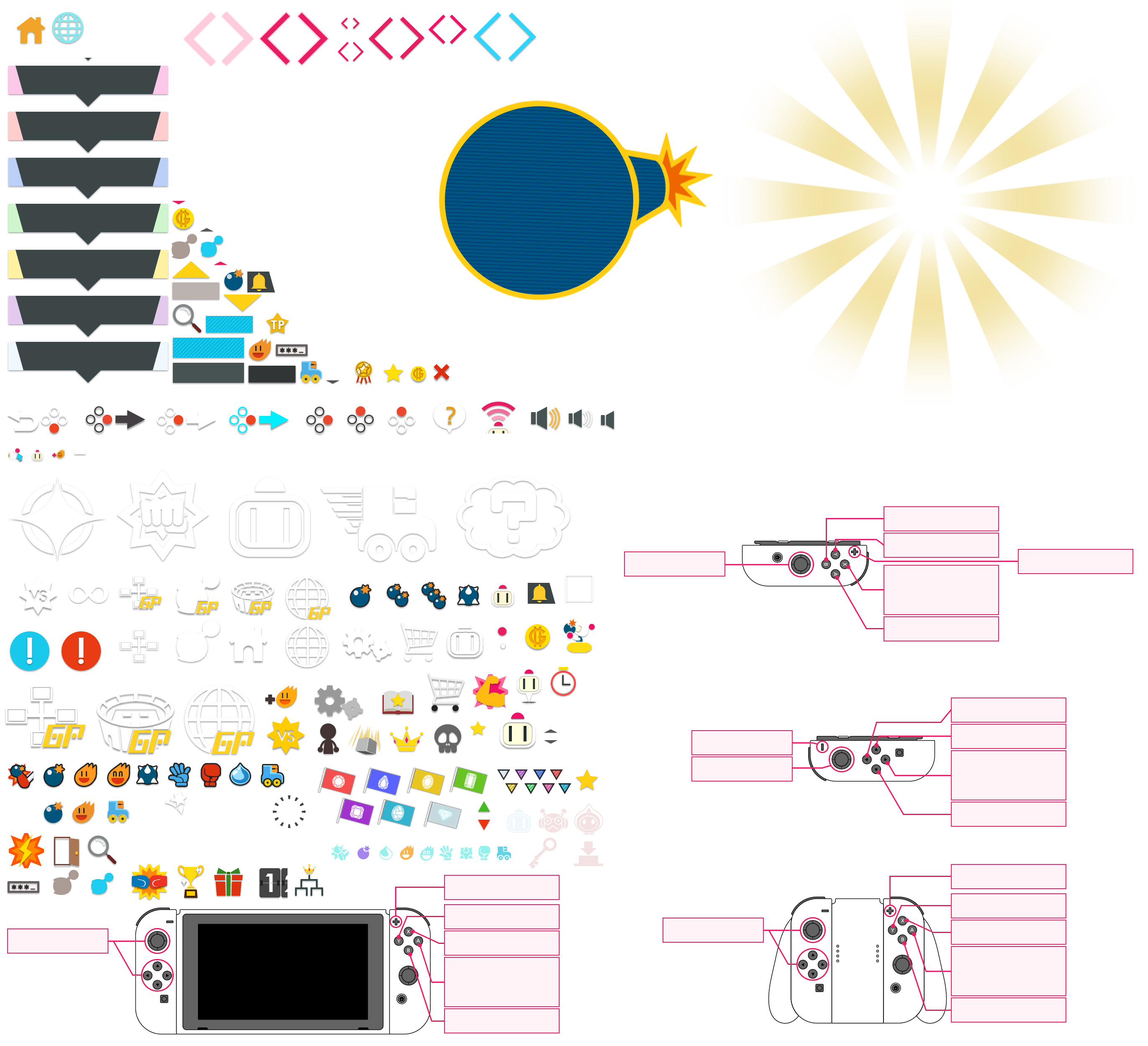 Super Bomberman R - Various Symbols
