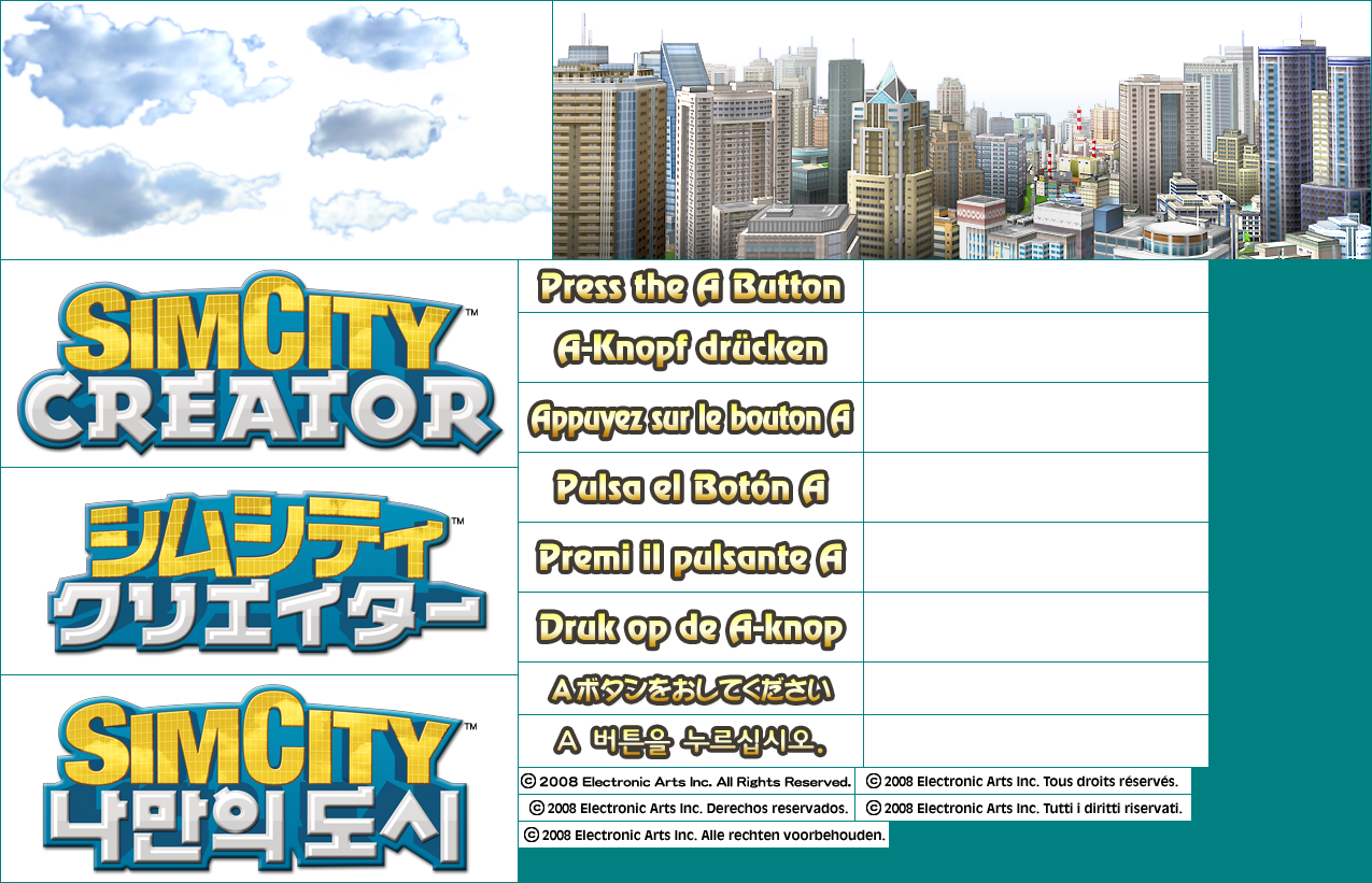 SimCity Creator - Title Screen