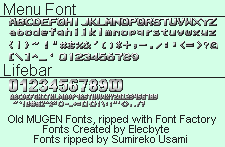 M.U.G.E.N - Old Menu / Lifebar Font