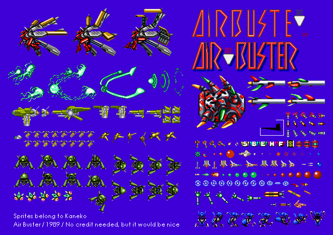Air Buster: Trouble Specialty Unit - Unused Sprites