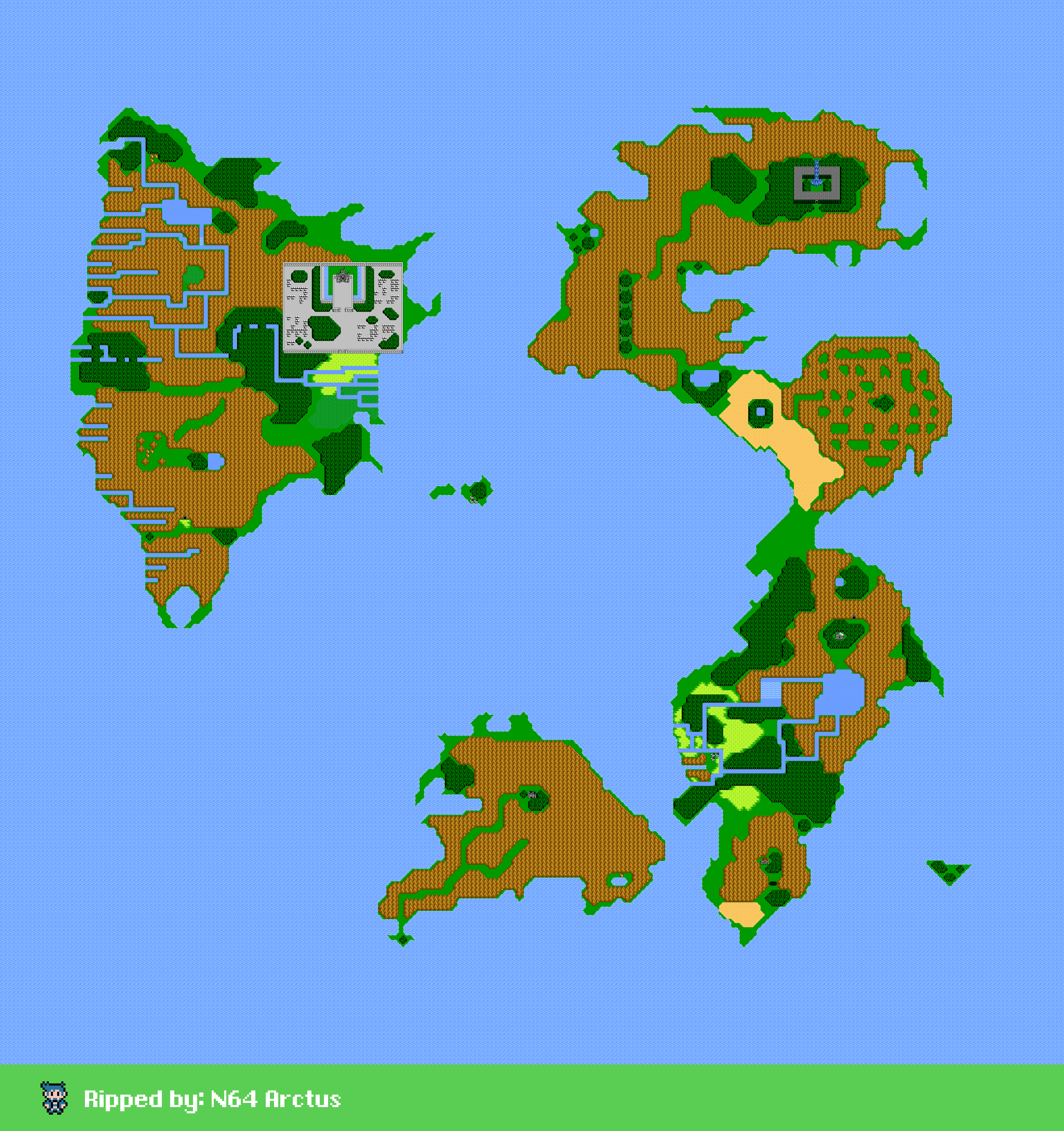 Final Fantasy 3 (JPN) - Overworld (Restored Surface)